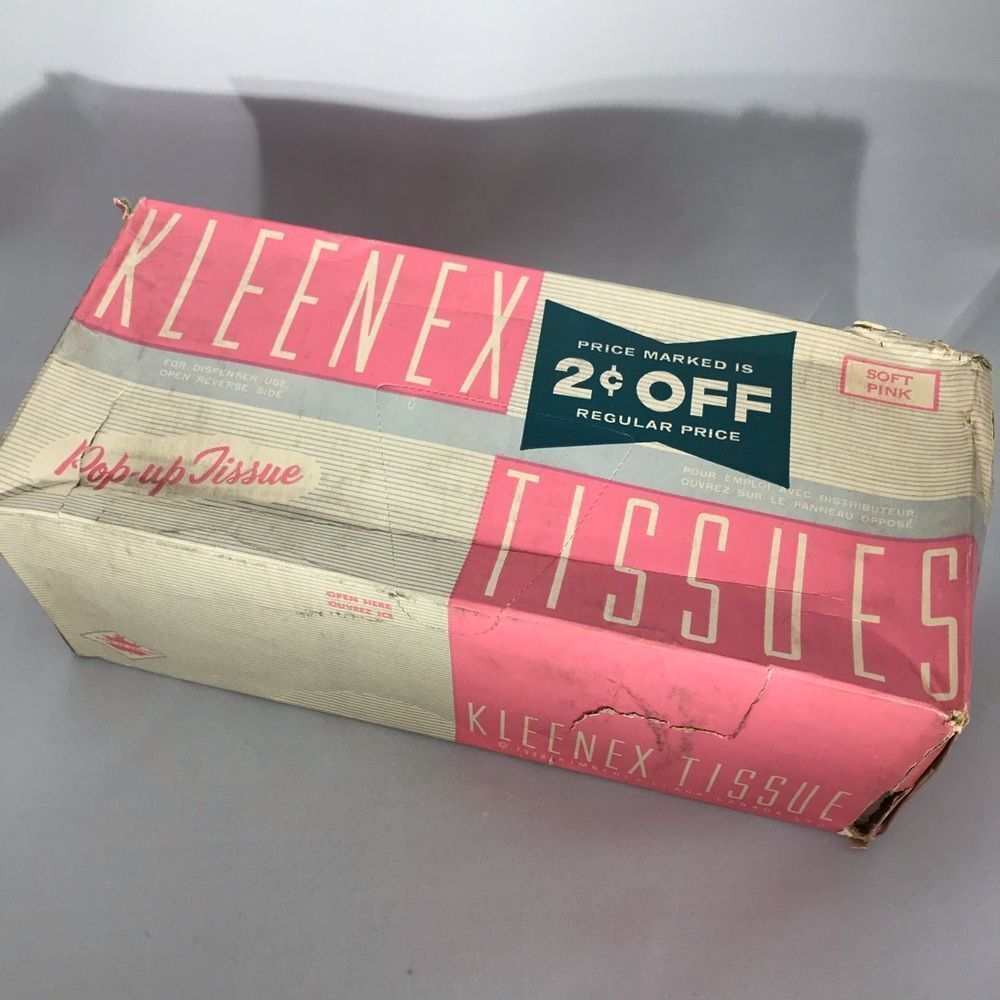 Vintage Pink Kleenex Box Circa 1960